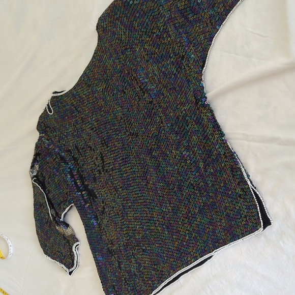 Vintage Hand Beaded Top Large - Picture 8 of 11